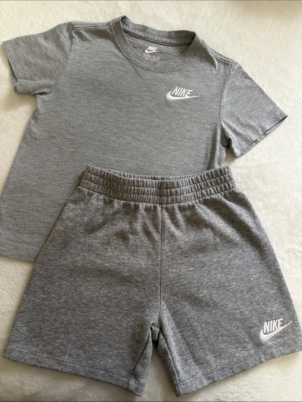 Nike Grey Kids' Athletic Shorts set - Soft Everyday Playwear
